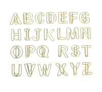 Tnfeeon 26 Trombones de Caractères Dorés, Mini Trombone Mignon Trombone Décoratif doré Ne Se Décolore Pas Facilement pour les Accessoires D'invitation de Mariage, Fournitures de