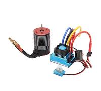 Tnfeeon 3650 Moteur Brushless 120A ESC Set, 4 Pôles de Rotor Protection de Sécurité RC Moteur Brushless ESC Set Étanche CNC Usiné Haute Efficacité pour Voiture RC (5200KV)