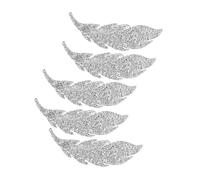 Tnfeeon 5 Pièces Autocollant de Motif de Feuille Autocollant de Conception de Feuille de Forme de Strass Adhésif Décoration DIY avec Colle Thermofusible pour (SILVER)