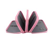 Tnfeeon 72 Count Slot Pink Crayer Base avec Trous de Support élastique, Sac à Stylo à Glaçons à Plusieurs Couches avec Pendentif à Glissière Mignon pour Les Fournitures de Maquillage, Organisateur