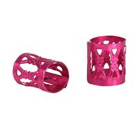Tnfeeon Accessoires de Tresse Rose, Perles de Cheveux en Aluminium, Bijoux de Cheveux Colorés 100 Pièces pour Dreadlocks et Tresses (Rose rouge)