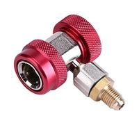 Tnfeeon Adaptateur de Connecteur Rapide à Montage Latéral à Coupleur Rapide avec Noyau de Valve d'extraction pour R134A et 1 4 Pouces Flare Mâle de Voiture, Ensemble de Jauges AC, Ports de Service,