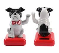 Tnfeeon Adorable Décoration de Voiture à énergie Solaire Agitant Un Chien, Figurine de Chien écologique et Amusante avec Bras Oscillant, Décoration Mignonne pour la Maison et Le Bureau pour Les