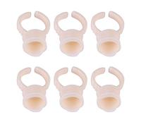 Tnfeeon Anneaux Pigmentaires pour Microblading, Supports d'encre de Tatouage Réglables en Plastique pour le Maquillage des Sourcils et des Cils et l'art des Ongles, 100 Pièces (Bague en silicone
