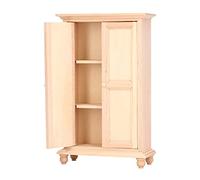 Tnfeeon Armoire de Maison de Poupée 1:12, Armoire de Poupée Vintage à Double Porte en Bois pour Accessoires de Maison de Modèle de, Idéale pour Les Collectionneurs Miniatures et Les Amateurs de