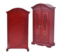 Tnfeeon Armoire de Maison de Poupée, Armoire Miniature Vintage en Bois à l'échelle 1:12 pour la Décoration de Chambre à Coucher et Les Expositions de Jardin de Fées, Offre des Solutions de