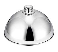 Tnfeeon Assiette à Dîner Cloche Cloche en Acier Inoxydable Couvercle Alimentaire Dôme Assiette de Service Plat à Manger Dîner pour la Cuisine à Domicile Restaurant Café Argent (Silver)