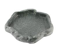 Tnfeeon Bac à Eau Reptiles, Résine Anti-Slip Climb Pet Tortue Lizard Rock Potable Food Feeder Dish(S-Vert)