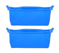 Tnfeeon Bacs de Récupération de Graisse en Silicone, Lot de 2 Collecteurs D Huile Antiadhésifs for Barbecue et Grill (Blue)