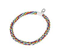 Tnfeeon Balançoire en Corde pour Oiseaux, Corde en Coton Doux, Perchoir d'escalade pour Perroquets, Anneau coloré de 8,3 Pouces pour Oiseaux de Petite et Moyenne Taille, Encourage l'instinct