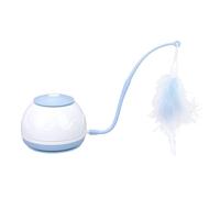 Tnfeeon Balle Interactive pour Chat, Tracker à Roulement Automatique avec Queue de Plume pour Exercice en Intérieur, alimenté par Batterie au Lithium, 8 Heures de Jeu, Chatons Adultes, Chatons, (BLUE)