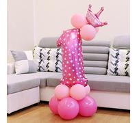 Tnfeeon Ballon Chiffre Rose 3 32 Pouces en Feuille d'aluminium Ballon d'anniversaire de Couleur Vive Affichage Accrocheur pour Fête 'anniversaire Mariage Remise des Diplômes Décor de Douche de