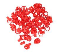 Tnfeeon Bandes de Cuisses de Volaille Réutilisables, 100 Pièces, Clips en Plastique PP pour l'identification, Utilisation Pratique pour Poulets, Canards, Oies (Rouge #14)