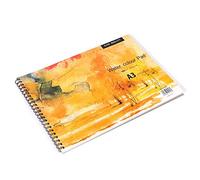 Tnfeeon Bloc de Papier Aquarelle à Reliure Spirale, Album Multimédia sans Acide avec Pages Résistantes aux Déchirures, Carnet de Croquis de Taille A3 pour Artistes, pour la Peinture, le Dessin et