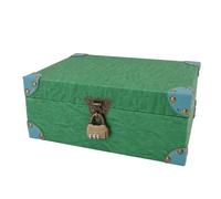 Tnfeeon Boîte à Bijoux en Bois, Boîte de Rangement Verrouillable au Trésor, Bois Composite et Cuir avec Pièces en Alliage Métallique, 10,6 X 8,1 X 4,3 Pouces pour Bijoux, Accessoires pour Cheveux,