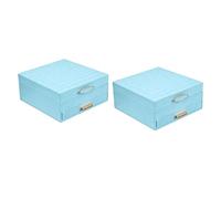 Tnfeeon Boîte à Bijoux Organisateur Étui à Bijoux de Voyage en Cuir PU Doublure en Velours 2 Couches 23 X 17 X 8,5 Cm avec Compartiments et Fermoir en Métal pour Bagues Boucles d'oreilles Colliers