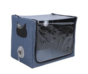 Tnfeeon Boîte de Nébuliseur pour Animaux de Compagnie, Boîte de Thérapie Portative Pliable de Chambre à Oxygène en Tissu Oxford pour Chiens Chats Petits Animaux