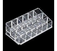 Tnfeeon Boîte de Rangement en Acrylique, Organiseur de Bureau Transparent avec 18 Tiroirs 17 X 9 X 5,2 Cm pour Rouge à Lèvres, Bijoux, Perles, Maquillage, vanité, Bureau, Rangement de Petits Objets