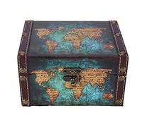 Tnfeeon Boîte de Rangement Vintage en Bois, Style Européen avec Couvercle, Boîte Décorative pour Bureau et Maison
