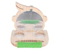 Tnfeeon Bols Mangeoires Support de Perchoir pour Oiseaux avec Miroir Cage à Eau Bols Mangeoires Accessoires pour Calopsitte Perruche Ara Petit Animal Chinchilla Tasses d'alimentation Oiseaux Plat