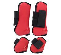 Tnfeeon Bottes de Tendon de Cheval, Bottes de Cheval Légères à Coque en PU, Protection des Jambes Réglables et Absorbant Les Chocs pour Le Saut et l'équitation (Un Ensemble de Quatre Grandes)