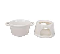 Tnfeeon Bougie Fourchette en Acier Inoxydable Chauffante pour Desserts Individuels Trempage de Fromage et Snacks à la Maison Pot à Fondue, 300 ML avec Service à Fondue au Fromage (WHITE)