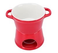 Tnfeeon Bougie Fourchette en Acier Inoxydable Chauffante pour Desserts Individuels Trempage de Fromage et Snacks à la Maison Pot à Fondue, 300 ML avec Service à Fondue au Fromage (rouge)
