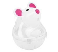 Tnfeeon Boule de Nourriture pour Chat, Jouet Interactif à Alimentation Lente pour Chats et Chiens, Conception de Souris, Empêche l'étouffement, Stockage Transparent, Améliore Les Habitudes (White)