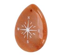 Tnfeeon Boussole Gravée Rune Pierre Pendentif Cristal Larme Accessoires de Fabrication de Bijoux avec Cristal Véritable Léger pour Hommes Femmes Cadeau D'anniversaire de Noël