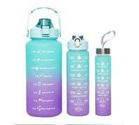 Tnfeeon Bouteille d'eau, Différentes Tailles Durables Robustes et Fuites avec Une Paille et Un Espace Intégrées de Grande capacité en Plastique de Paille en Plastique Trois en Un Ensemble (300ml-2L)