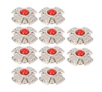 Tnfeeon Boutons Arrière à Vis Croisés Rivets Décoratifs en Alliage de Zinc 10 Ensembles de Goujons de Pierres Précieuses Colorées de 0,77 Pouces avec Gravures Florales pour Selles en Cuir, Sacs à