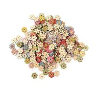 Tnfeeon Boutons de Fleurs, Boutons Artisanaux Floraux Mignons en Bois de Peuplier pour les Projets de Bricolage, Grand Assortiment pour la Décoration de Vêtements et de Sacs (style aléatoire)