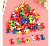 Tnfeeon Boutons en Bois de Girafe, Attaches Décoratives de Couleurs Mélangées pour les Projets de Couture, Matériau Naturel, 100 Pièces, Grands Accents de Vêtements Artisanaux de 1 Pouce de Diamètre