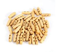 Tnfeeon Boutons en Forme d'olive, 50 Pièces Boutons en Bois Ovale Double Trou Boutons Manteau Boutons Corne Couture Tricot Boutons pour Artisanat Couture Bricolage 30mm