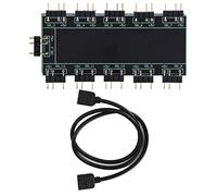 Tnfeeon Câble D'extension du Ventilateur RVB de la Plaque Mère avec Un Cube RVB à 10 Canaux pour PC Hub Easy Installation (5V à 3 Broches)