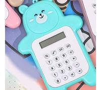 Tnfeeon Calculatrice Ours Mignon, Mini Calculatrice de Dessin animé Portable, Boutons en Caoutchouc, Affichage à 8 Chiffres pour étudiantes (Ours Cyan)