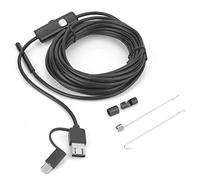 Tnfeeon Caméra d'inspection USB Endoscopique étanche avec Imagerie HD 2,0 MP, 6 Lumières LED Réglables, Câble de 5 M pour les Professionnels de la Plomberie Automobile