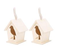 Tnfeeon Candlenut Nichoir d'extérieur en Bois à Suspendre pour Robin, Perruche, Hirondelle, Petit Moineau, Pinson, Accélérateur ou Oiseaux de Taille Moyenne, 2 Pièces de 9,4 X 11,4 X 7,6 cm.