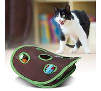 Tnfeeon Cat Toy Set Polable Popup Hunt Mouse Bell Ball Interactive Funny Toy, Stimulation pour Les Instincts de Chasse Naturels, Matériau en Toile Durable