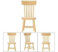 Tnfeeon Chaises de Salle à Manger en Bois pour Maison de Poupée, Sièges Miniatures de qualité Supérieure pour Maisons à l'échelle 1:12, Améliorant Les Scénarios de Jeu avec des Matériaux en Bois