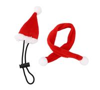 Tnfeeon Chapeau et écharpe de Noël pour Reptiles, Ensemble de Costumes Décoratifs de Noël pour Petits Animaux avec Jugulaire élastique Réglable pour Cochon d'Inde Rampant pour Lézard Barbu