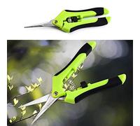 Tnfeeon Ciseaux de Taille de Jardin, Ciseaux de Jardinage pour Herbes, Fleurs, bonsaï, Plantes d'intérieur, Lame en Acier Inoxydable de 6,53 Pouces (GREEN)
