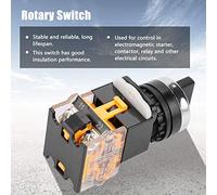 Tnfeeon Commutateur Rotatif momentané à Réinitialisation Automatique de 22 Mm, Sélecteur 2 Positions avec Contacts 1NO 1NC pour Circuits de Commande électriques Construction en Plastique Ignifuge