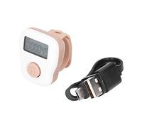 Tnfeeon Compteur D'anneaux Compteur de Doigt Manuel Blanc Type D'anneau Lumineux USB Rechargeable Compteur de Silicone Anti-Transpiration pour Ménage
