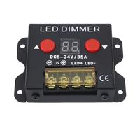 Tnfeeon Contrôleur PWM Variateur LED en Alliage d'aluminium DC 5 à 24 V 35 A Bouton d'affichage Numérique et Bouton de Commande pour Bandes Lumineuses LED RV Marine Camion Utilisation Commerciale