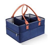 Tnfeeon Couche de bébé caddy lingettes sac portable table à langer organisateur pépinière panier de rangement avec compartiments modifiables