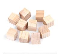 Tnfeeon Cubes en Bois, Blocs en Bois Non Finis Petits Blocs Carrés en Bois pour Puzzle Mathématique Faisant de L'artisanat et des Projets de Bricolage(25mm （10）)