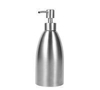 Tnfeeon Distributeur de Savon 500 ML en Acier Inoxydable - Flacon Rechargeable pour Liquide Vaisselle, Shampoing, Gel Douche et Désinfectant - Installation Murale sans Perçage