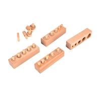 Tnfeeon Douille Cylindrique à Boutons en Bois, Jouet éducatif d'exercice Cérébral en Hêtre pour Les Tout-Petits de 3 Ans et Plus, Bloc Montessori de Développement de la Petite Enfance (#1)