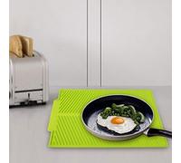 Tnfeeon Égouttoir en Caoutchouc, Tapis égouttoir à Vaisselle en Silicone, Résistant à la Chaleur avec Rangement Facile 17.3x13 Pouces pour la Cuisine et la Salle à Manger (GREEN)